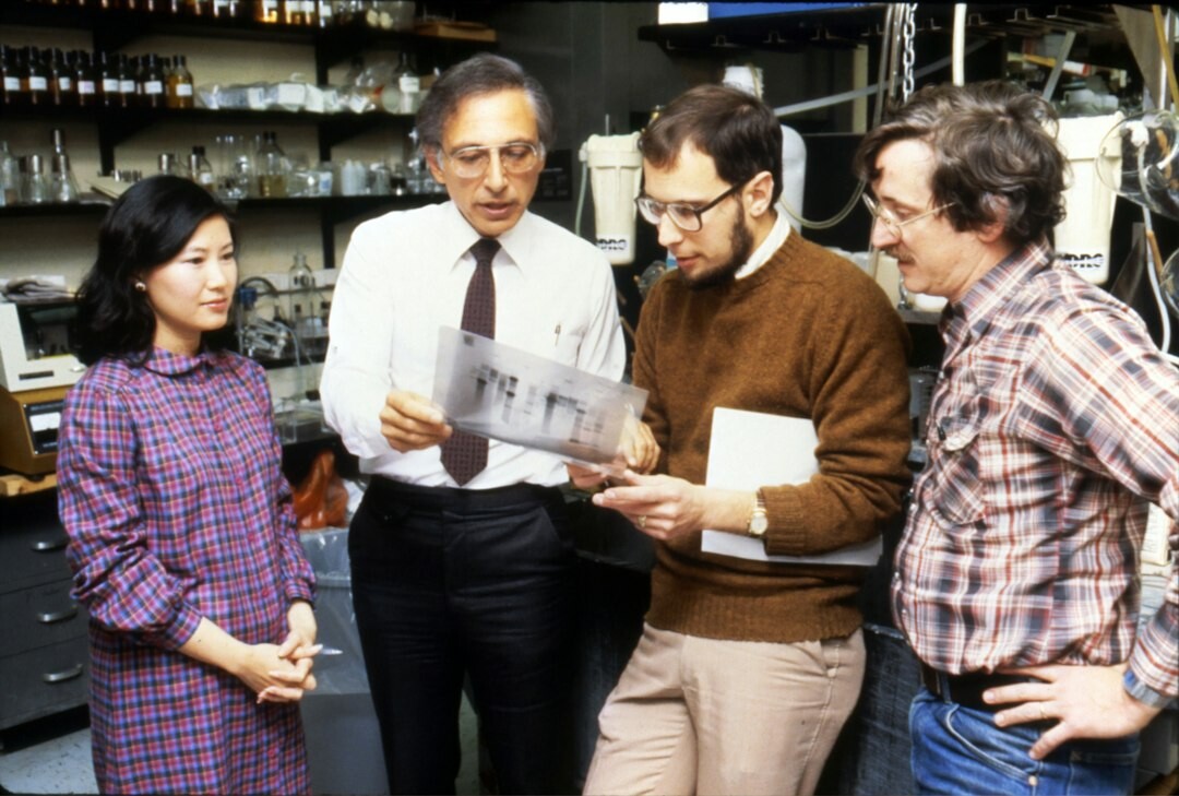 scientists presenting findings
