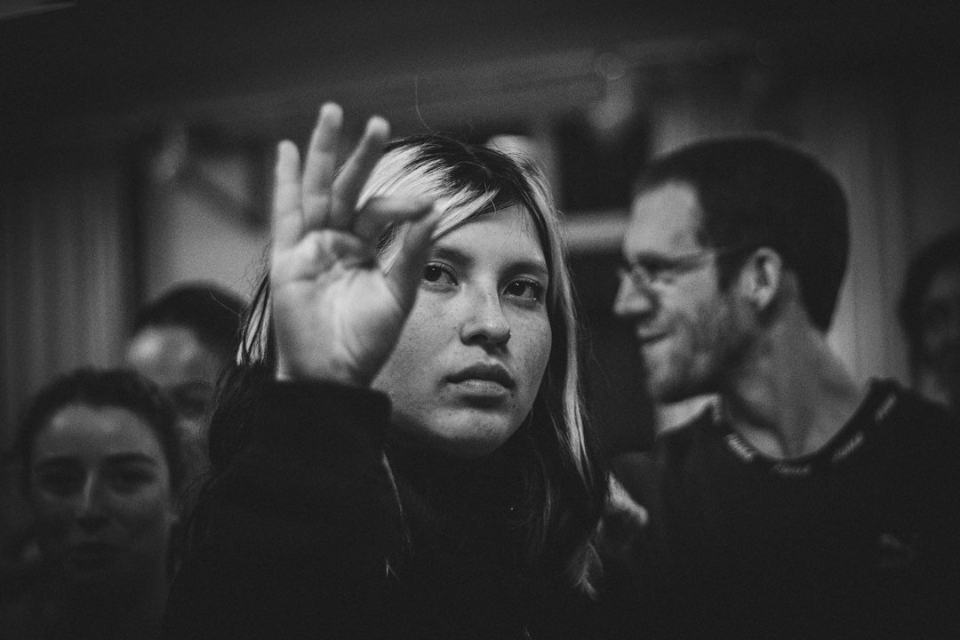 young woman voting