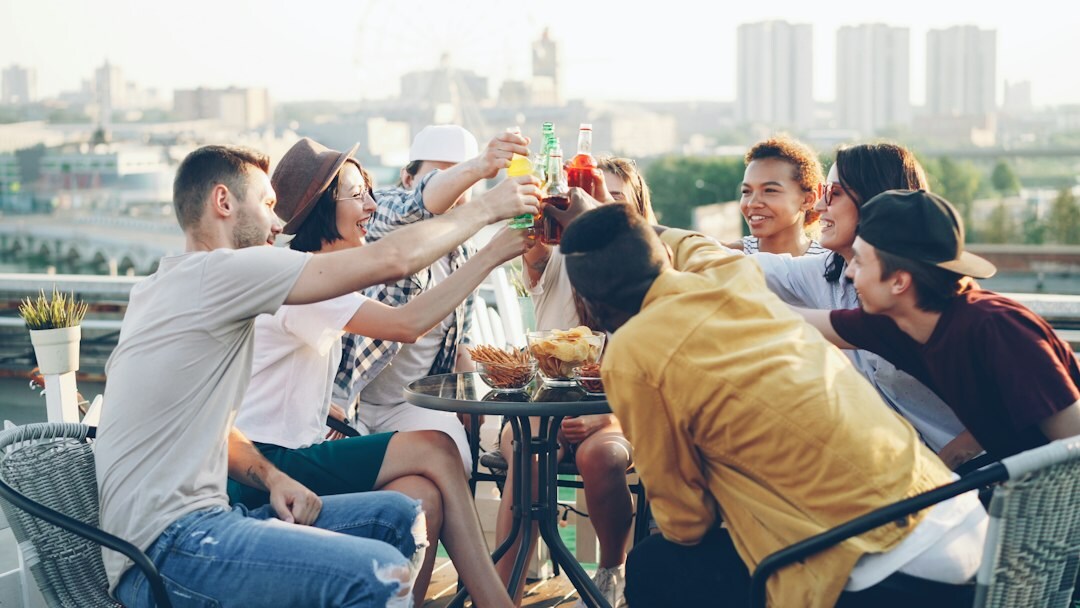 diverse young adults talking
