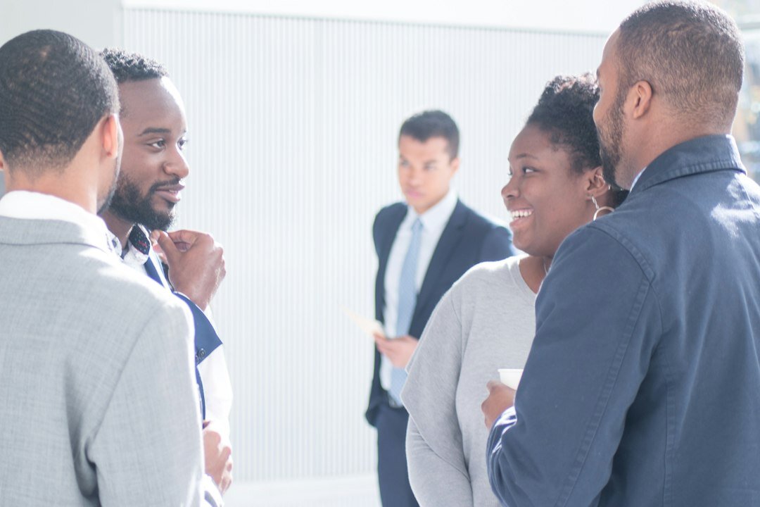 diverse people debating